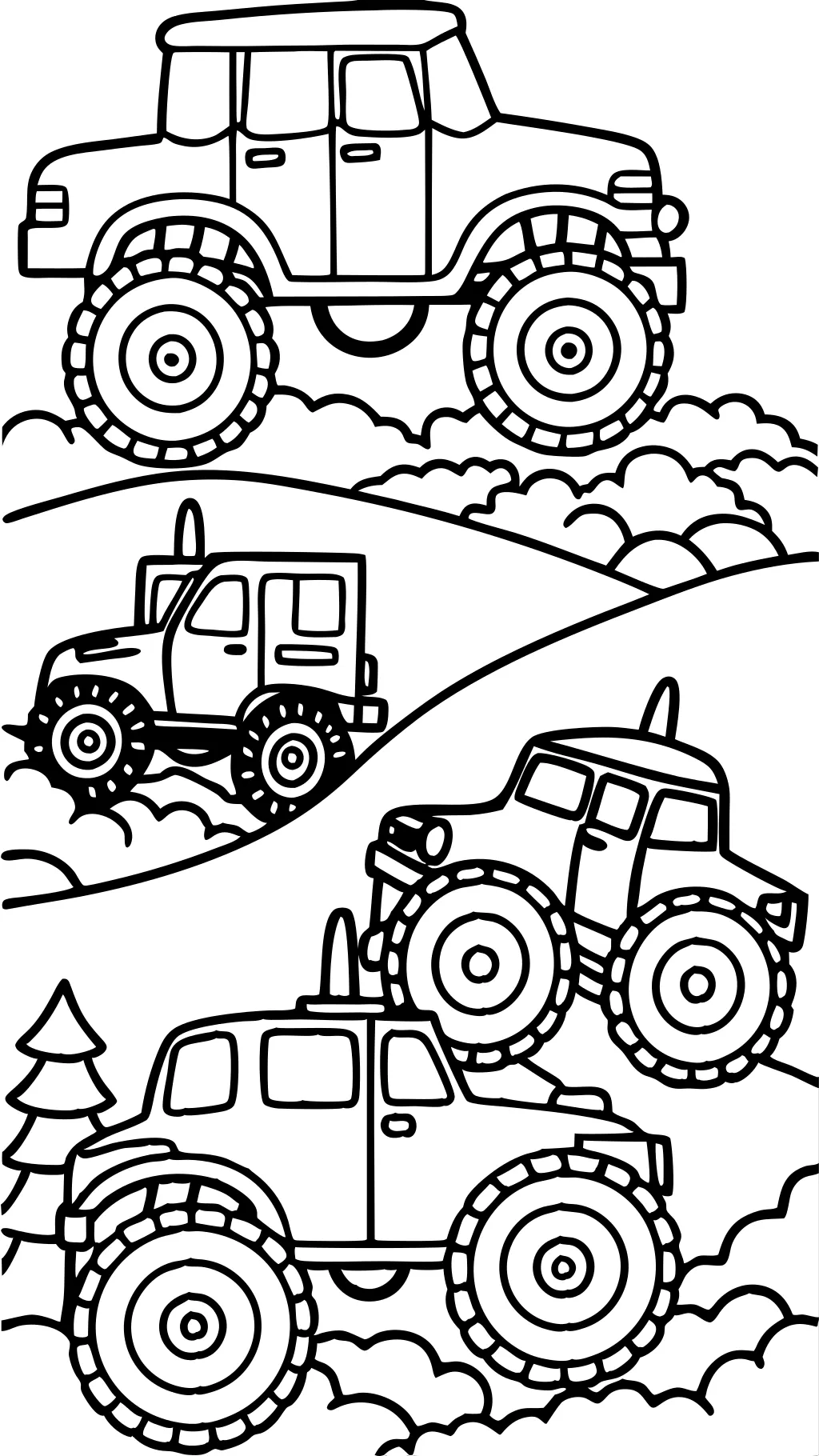 coloriages imprimables gratuits de camions monstres